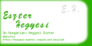 eszter hegyesi business card